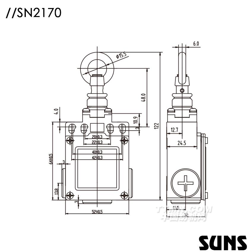 SUNS美國三實自復位拉繩開關SN2170安全拉繩開關 單向動作式拉繩開關 SUNS美國三實自復位拉繩開關SN2170安全拉繩開關 單向動作式拉繩開關